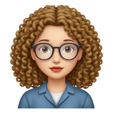 una chica con rizos y el cabello suelto con gafas sticker