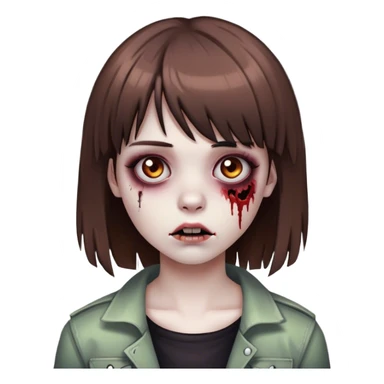 garota zumbi de cabelo castanho e franjinha emo  sticker