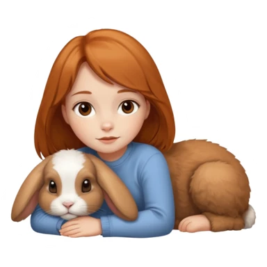 can she have brown eyes laying on the ground next to ginger holland lop sticker