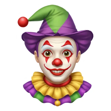 Clown with jester hat, half body sticker