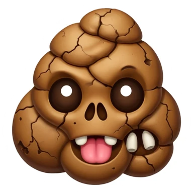 ((cartoon poop emoji))with  3 skulls sticker