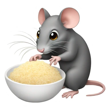 A rat eating rice sticker
