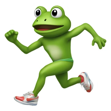 Quick running frog with sneakers sticker