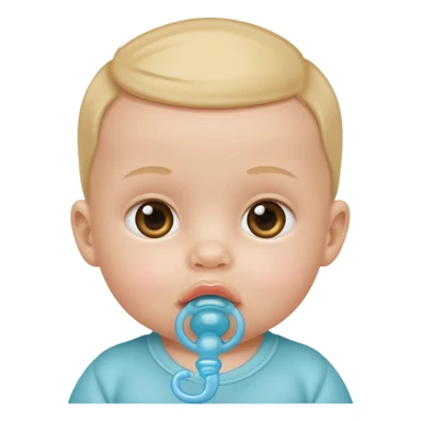 Baby with pacifier in mouth sticker
