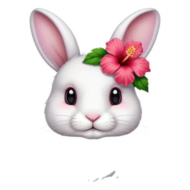 Bunny with hibiscus flower in hair  sticker