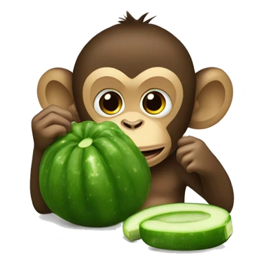 Monkey eating a cucumber sticker