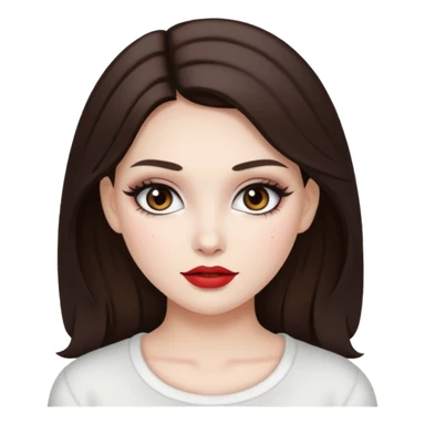 Brunette white skin girl with makeup sticker