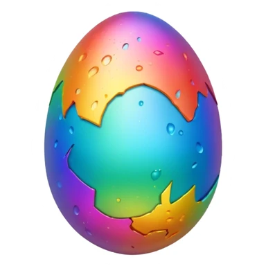 rainbow egg cracked  sticker