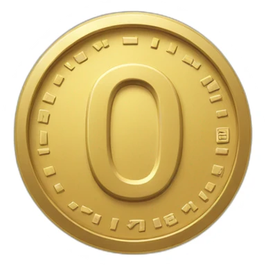 gold coin with "0" label in center sticker