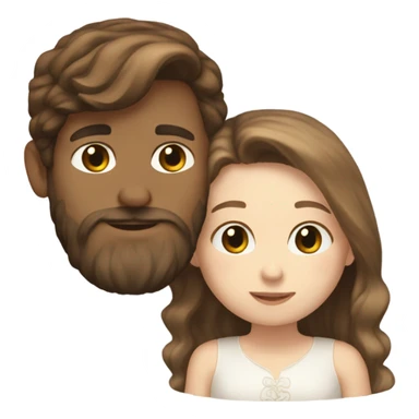 White Boy brown hair and beard kissing white girl with long brown hair sticker