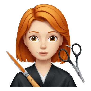 ginger woman getting haircut sticker