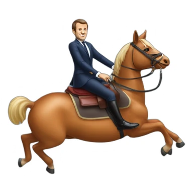 emmanuel macron riding a saussage sticker