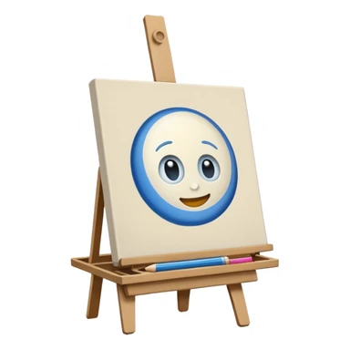 Canvas with pencil sketch,canvas on easel sticker