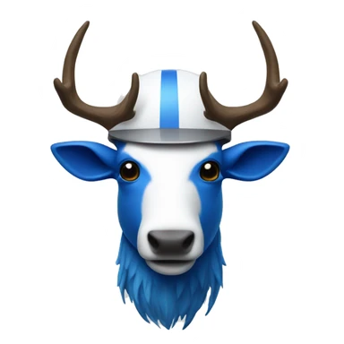 Blue elk in a white helmet sticker