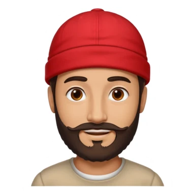 arab man with beard wearing a red cap and he handsome and with tan i want it only his face
with dark brown hair and beard sticker