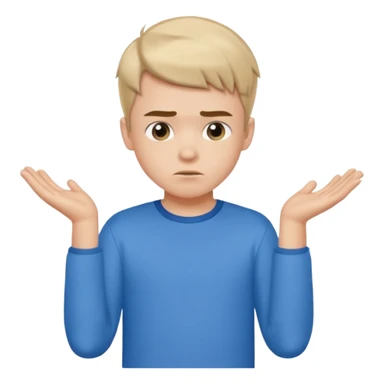 cute boy shrugging his shoulder, boy have good haircut puff style sticker