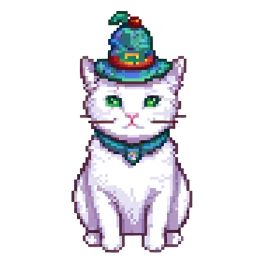 a cat wearing a hat sticker