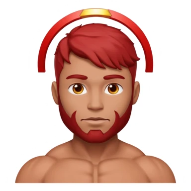 Red man with angel  ring above head  sticker