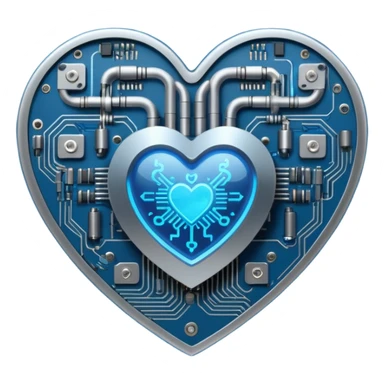 technology themed heart sticker