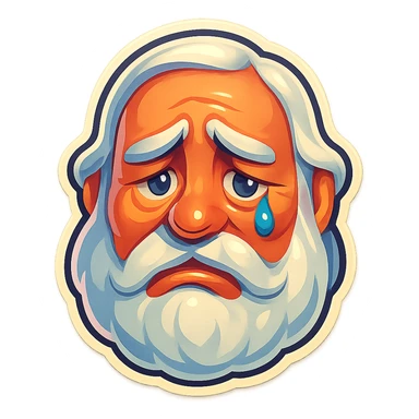 A face displaying a sadness emotion. sticker