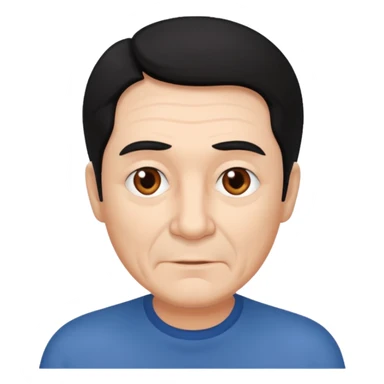 older man with dark black hair sticker