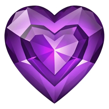 A purple gem heart with black center sticker