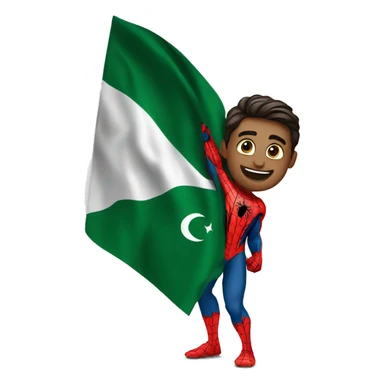 Spider-man waving Pakistan flag in hand sticker