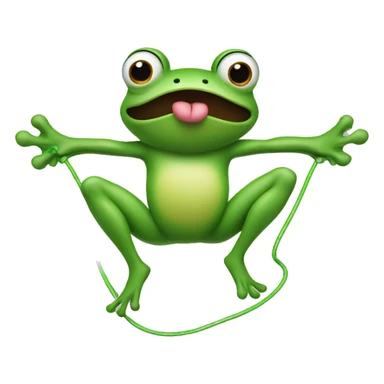 A frog jumping rope sticker