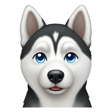 Black and white Husky with heterochromatic eyes blue and brown sticker