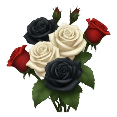 Gothic Black roses and red roses in a bouquet  sticker
