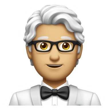 Uomo elegante con pelle chiara, vestito blu e capelli neri sticker