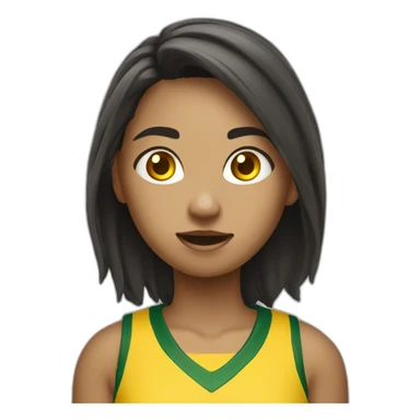 Teenage girl handball yellow jersey shooting  sticker