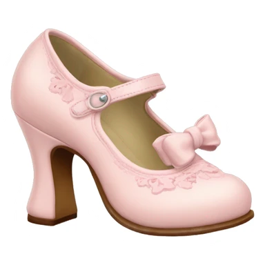 vintage rococo pale pink mary jane shoes sticker