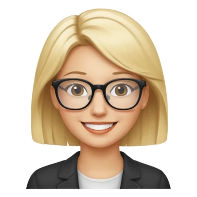 Blonde woman wearing glasses sticker