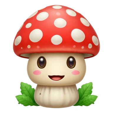 A smiling mushroom with eyes sticker
