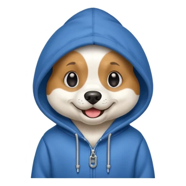 Dog wearing a hoodie  sticker