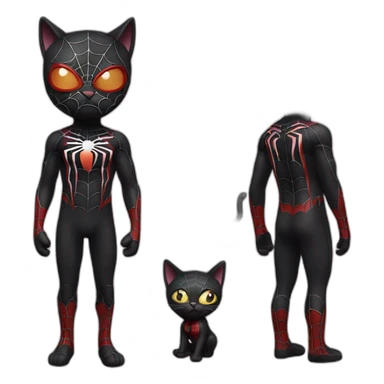 black cat with spiderman suit sticker