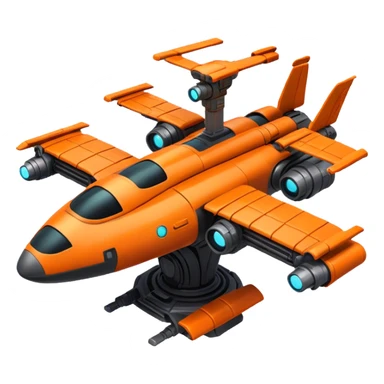 Orange, cyberpunk style, neon, gravity realistic space station sticker