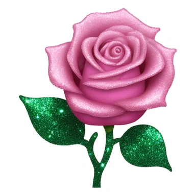 Glittery Pink enchanted rose sticker