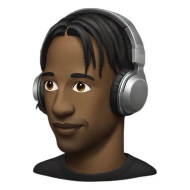 travis scott wearing headphones sticker