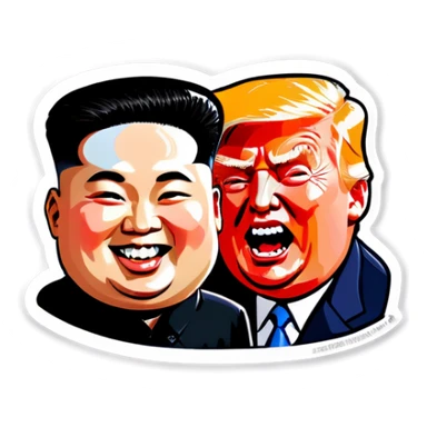 Donald trump and Kim Jong Un Loving sticker