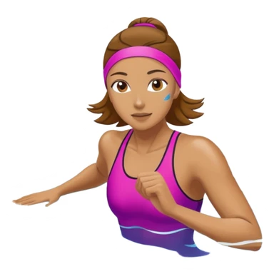 female athelete swimming sticker