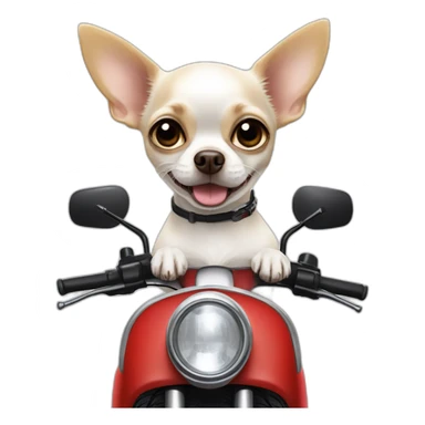 white chihuahua on scooter sticker