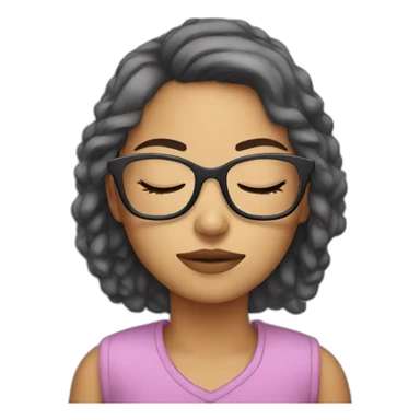 Girl with glasses sleeping sticker