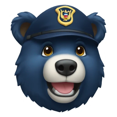 Navy blue bear sticker