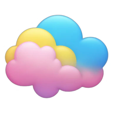 blue pink and yellow cloud sticker
