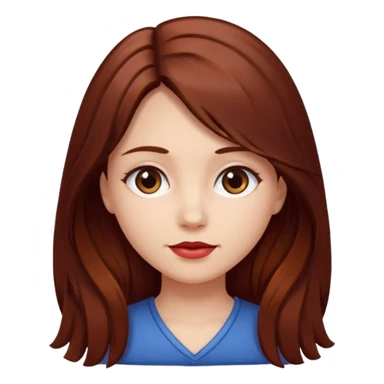 long hair girl with cherry brown color hair sticker