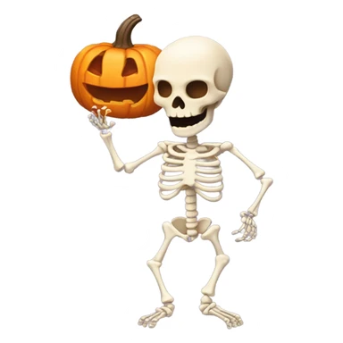 Skeleton with pumpkin spice late sticker