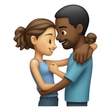 make a guy and a girl, they're hugging. They're facing each other sticker