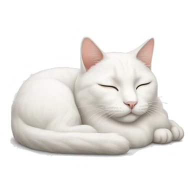 white cat sleeping sticker